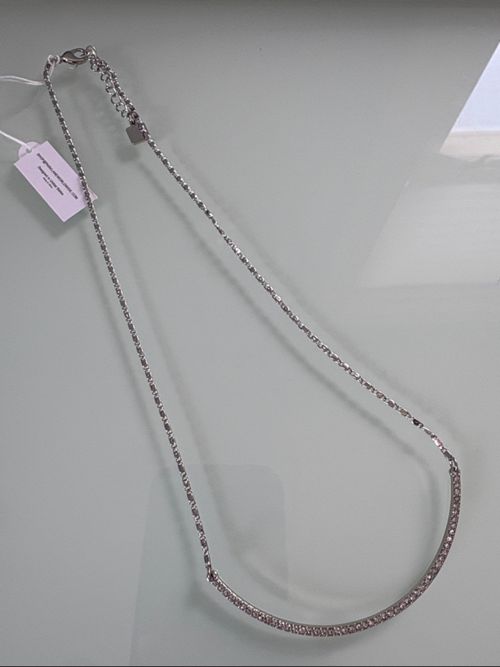 Park Lane Silver Crystal Bar Pendant Necklace